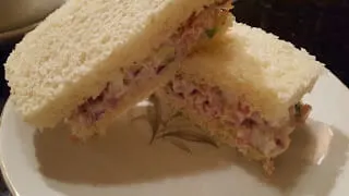 Homemade ham salad sandwich
