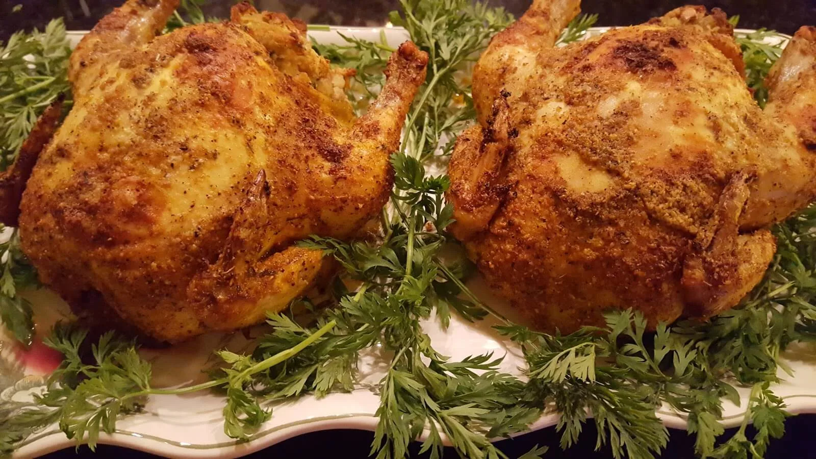 Roasted Game Hens with stuffing