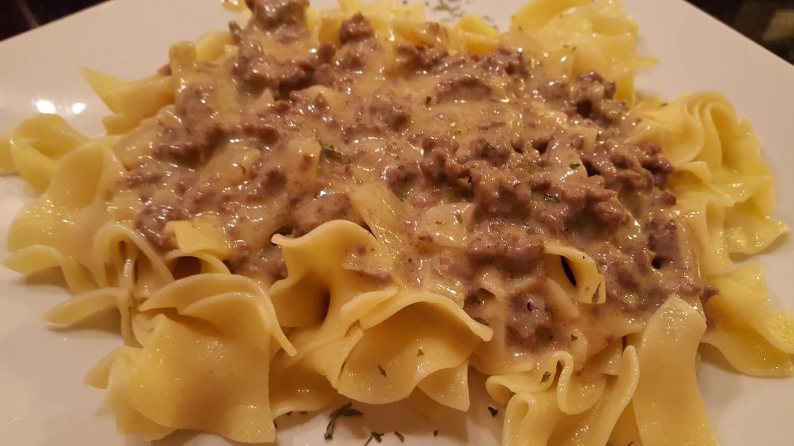 Country Beef Gravy over Buttered Noodles Julias Simply Southern