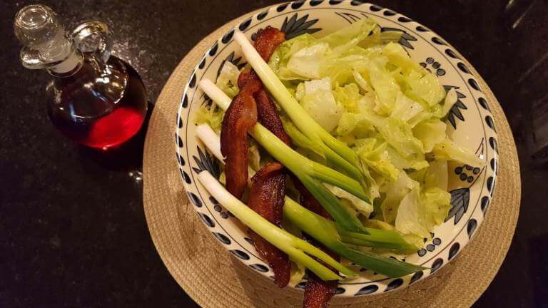 Appalachian Killed Lettuce Salad with bacon grease dressing