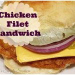 Fried Chicken Breast Cutlet Sandwich with cheese and red onion