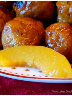 Peach Turkey Meatballs Platter - Sliced Peaches - Southern Breeze Cold Brew