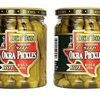 Talk O Texas Okra Pickles, Hot, 16 oz (Pack of 2)