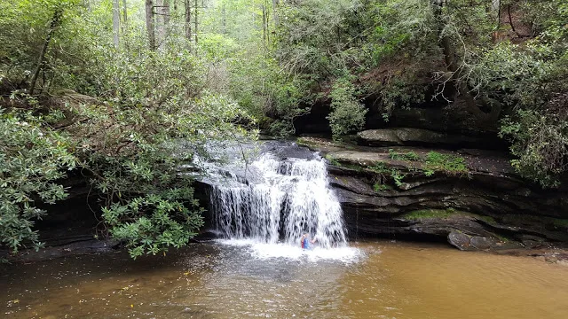 Waterfall on Carrick Creek loop trail - Table Rock - SC hiking