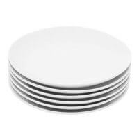 Durable Porcelain 6-Piece Dessert Plate Set, Elegant White Serving Plates (6-inch dessert plates)