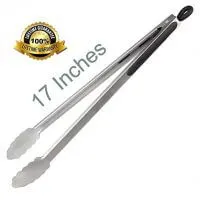 KingTong ct4 Stainless Steel Tongs for BBQ and Grill), 3.6 Black-17 Inch