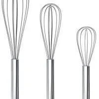 Set of 3 Stainless Steel Whisk 8"+10"+12", Kitchen Balloon Hand Stainless Whisk Set for Blending Whisking Beating Stirring by Ouddy