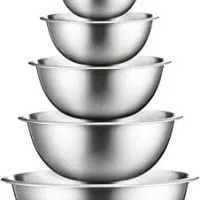 Premium Stainless Steel Mixing Bowls (Set of 6) Stainless Steel Mixing Bowl Set - Easy To Clean, Nesting Bowls for Space Saving Storage, Great for Cooking, Baking, Prepping