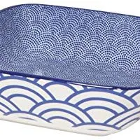 Now Designs 5092013aa Stamped Porcelain Baking Dish, 8 x 8 Inch/1.3 Quart Capacity, Lazurite Design