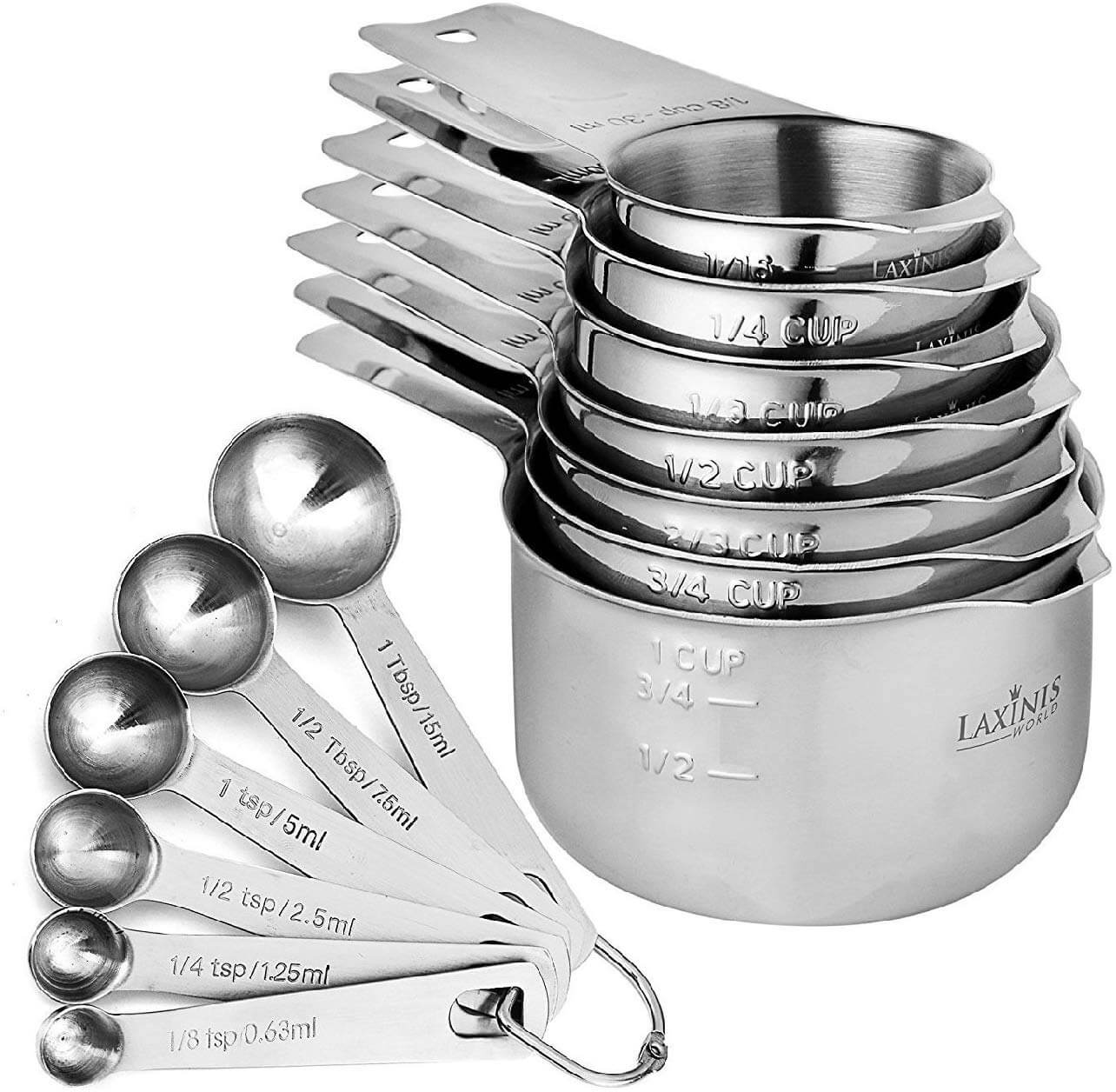 Dry measuring cups and spoons set