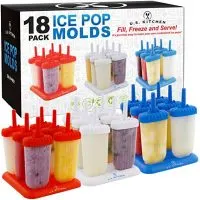 U.S. Kitchen Supply 18-Piece Classic Reusable Jumbo Ice Pop Mold  Set