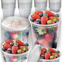 [40 Pack] Plastic Containers With Lids Set - Freezer Containers Deli Containers With Lids - Meal Prep Containers for Food Storage Containers - Plastic Food Containers by Prep Naturals [Mixed Sizes]