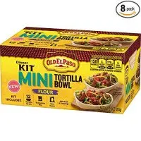 Old El Paso Mini Tortilla Bowl Dinner Kit Flour, (Pack of 8)
