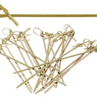 Prexware Bamboo Knot Skewers, 6 Inch Knotted Skewers, Twisted Ends Bamboo Picks Cocktail Picks 100 Ct
