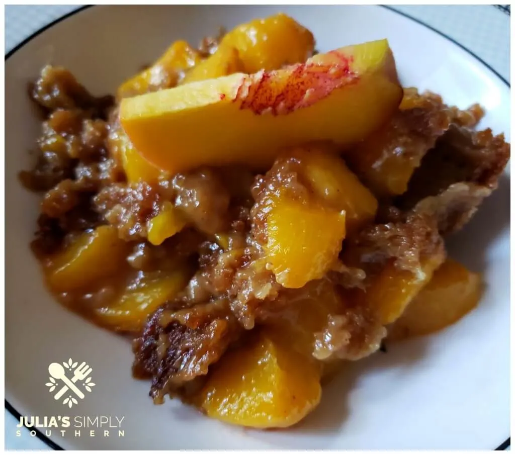 Healthier Peach Cobbler Recipe - Southern Style using fresh summer freestone peaches