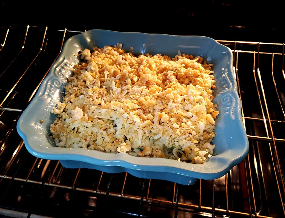 casserole in the oven ready for baking