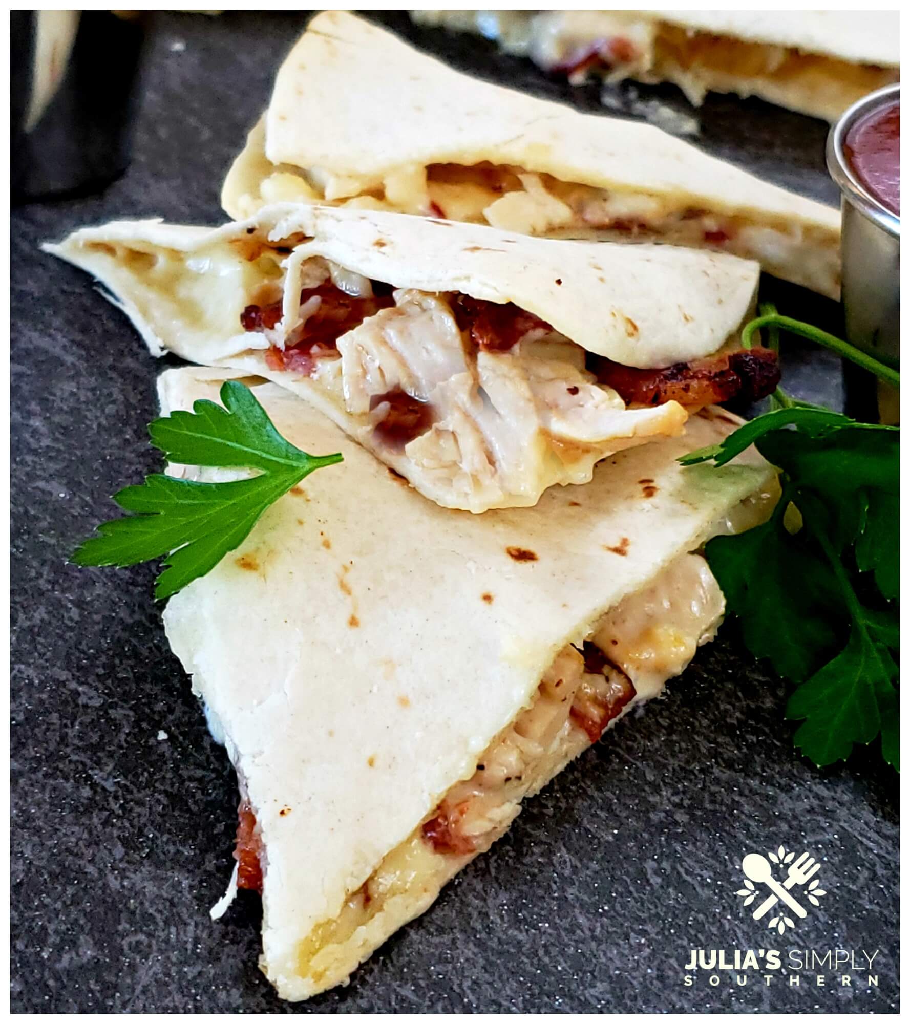 Chicken Bacon Ranch Quesadilla Recipe Julias Simply Southern