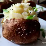 Air Fryer Baked Potato with butter and sour cream