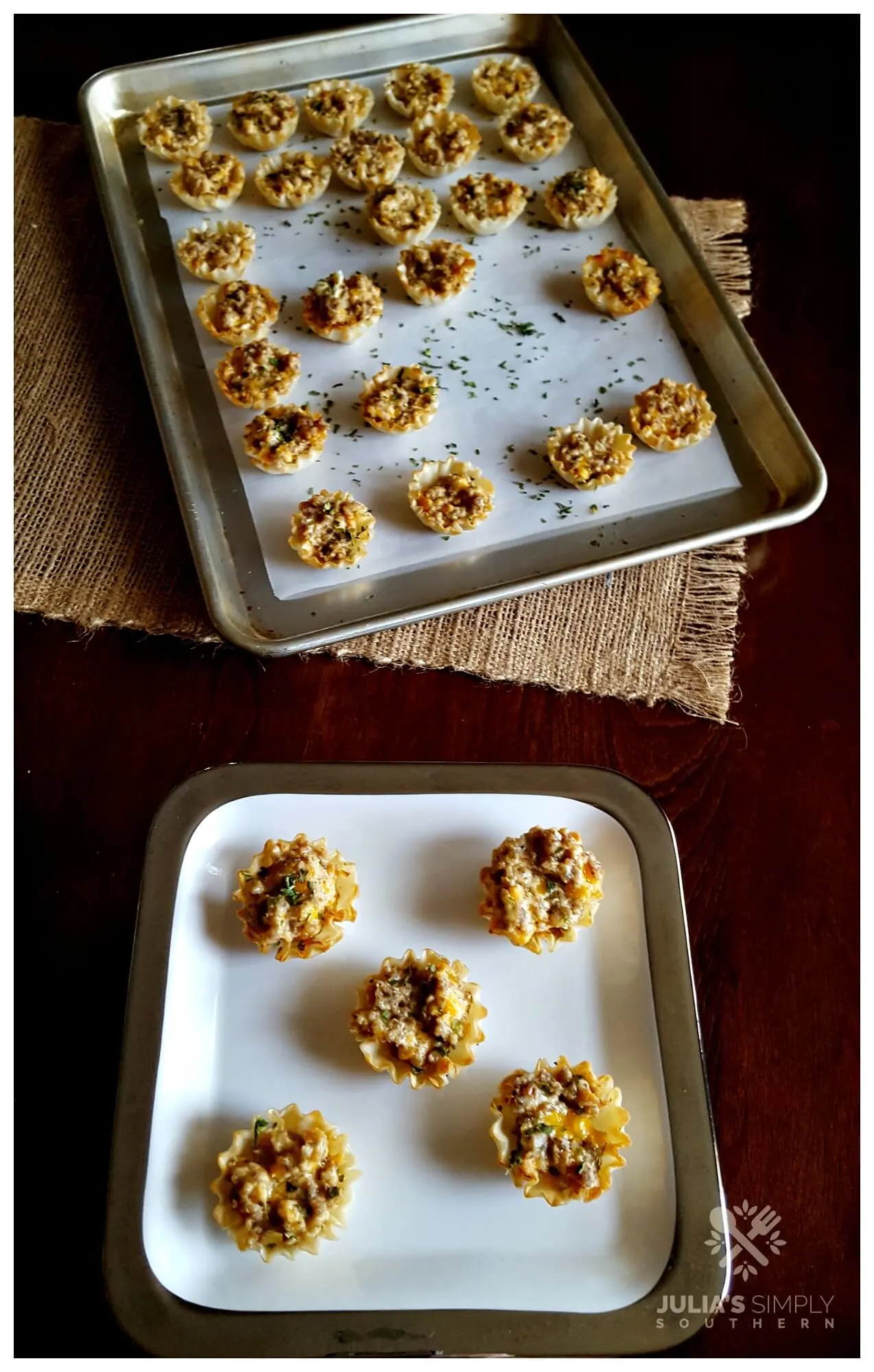 Party appetizers on a dining table