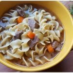 beef noodle soup in a flavorful broth