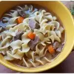 beef noodle soup in a flavorful broth