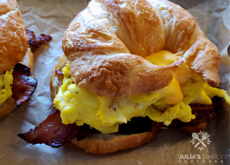 Bacon Egg and Cheese Croissant Sandwiches Julias Simply Southern