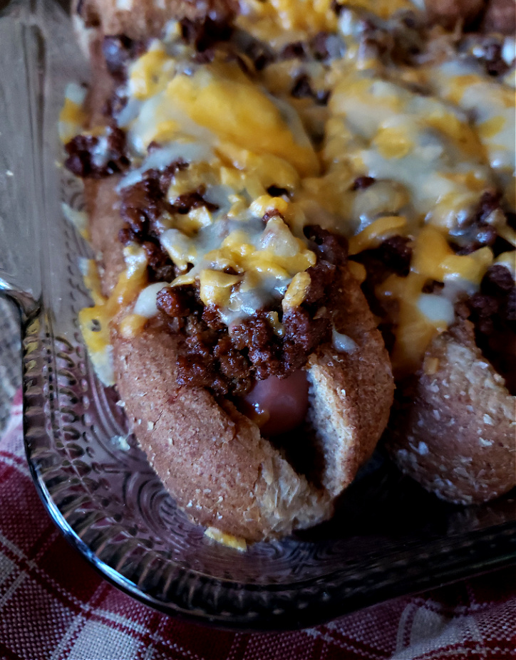 Oven Baked Chili Cheese Hot Dogs - Julias Simply Southern - Easy Meals