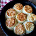 Southern Self Rising Biscuits Recipe in a Lodge Cast Iron Skillet