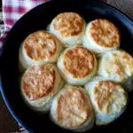 Southern Self Rising Biscuits Recipe in a Lodge Cast Iron Skillet