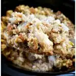 Easy and delicious recipe for Southern chicken and cornbread dressing in a Crock Pot.