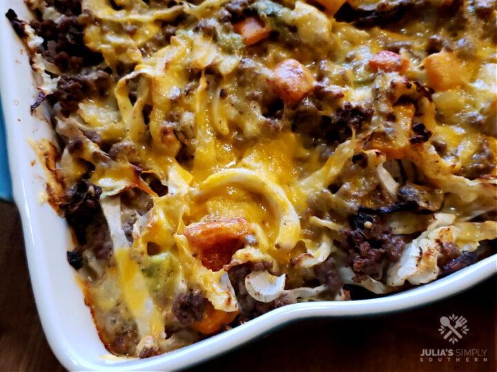 Cheesy Ground Beef And Cabbage Casserole Recipe Shop The Pantry 