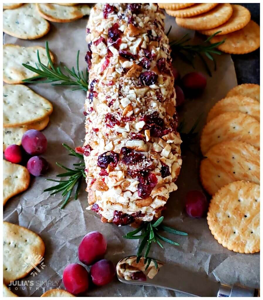 Christmas Cheese Ball Recipe with cranberry and pecans