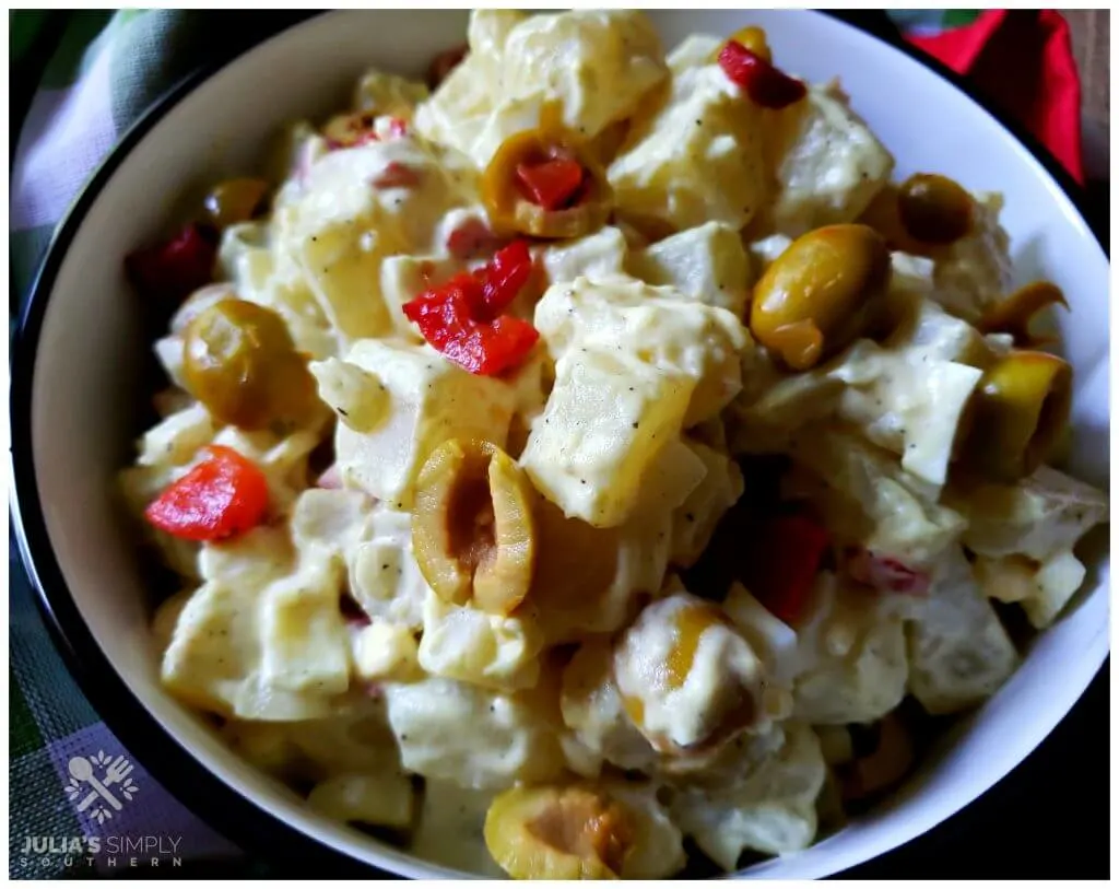 Bowl full of delicious potato salad