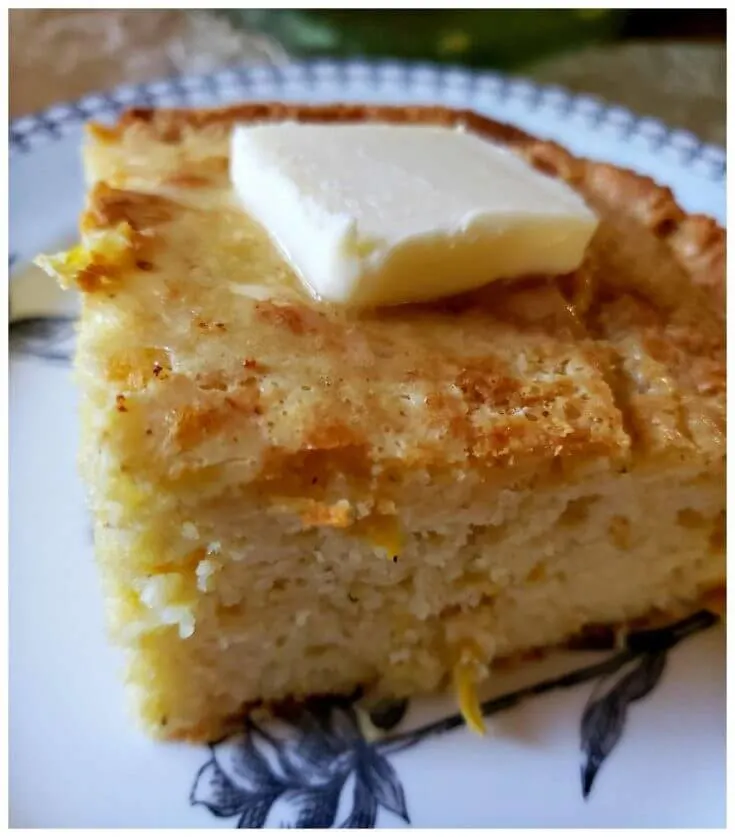 tender moist cornbread wedge on a plate