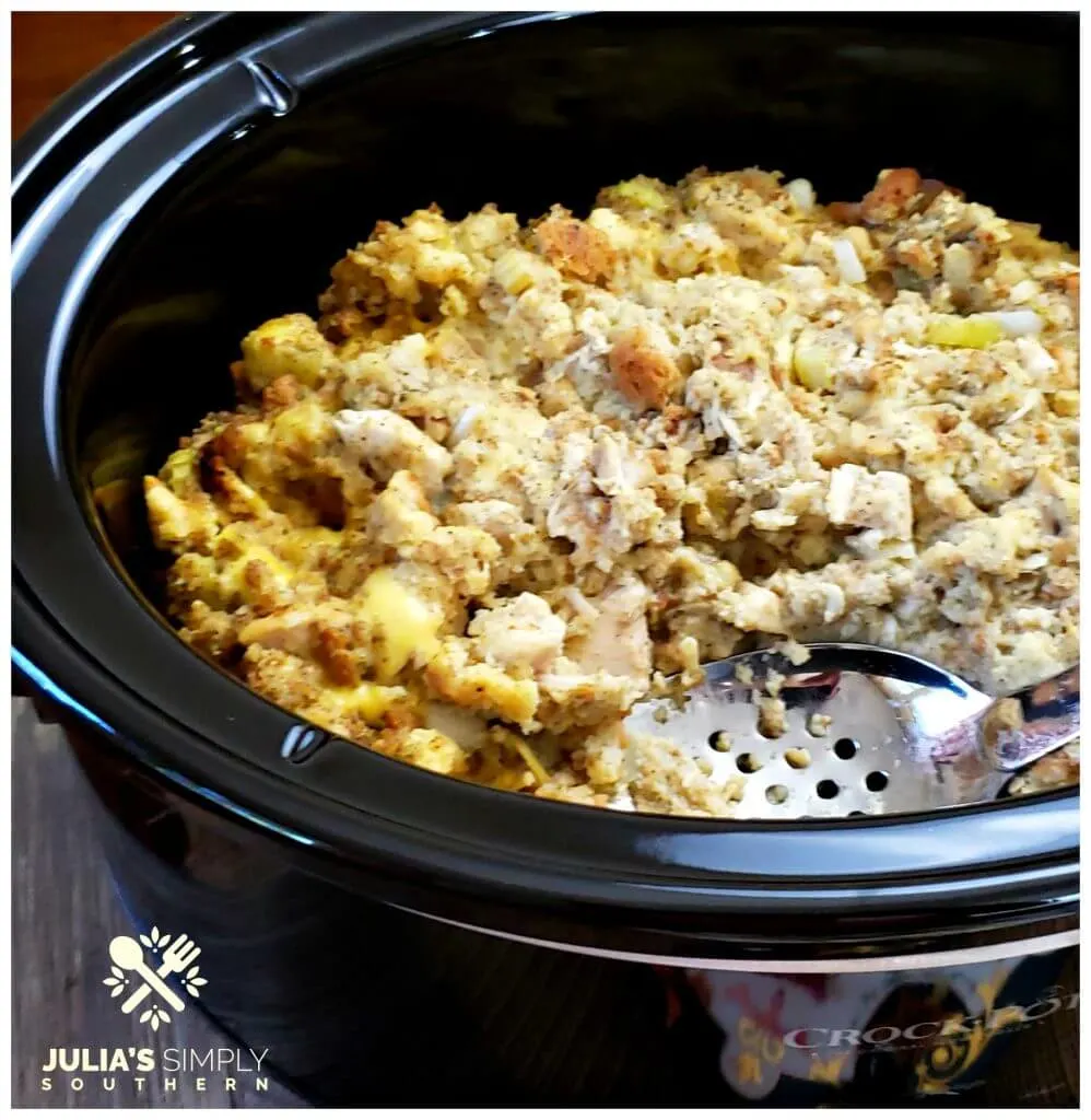 Slow Cooker Cornbread Dressing - Plain Chicken