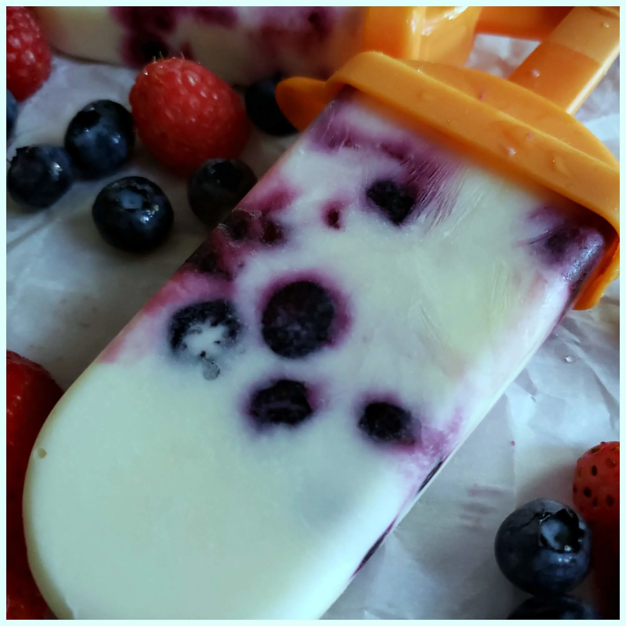 Amazing homemade ice cream popsicles made with whole milk yogurt from grass fed cows that are low in sugar and have plenty of healthy probiotics