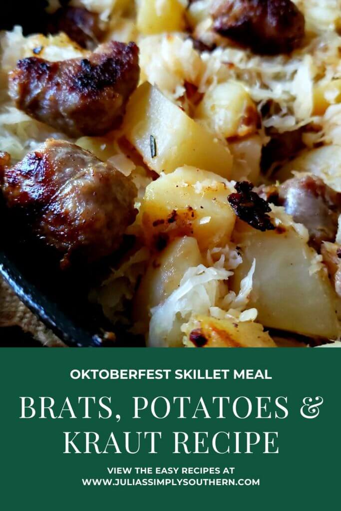 Bratwurst Potatoes And Sauerkraut Skillet Meal Julias Simply Southern 3654