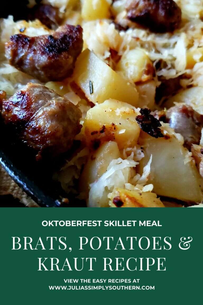 Bratwurst Potatoes and Sauerkraut Skillet Meal Julias Simply Southern