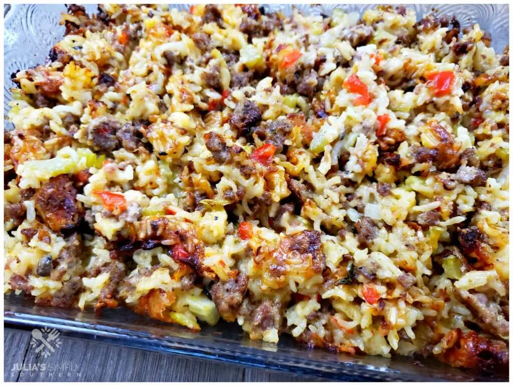 Thanksgiving Rice Dressing with Sausage