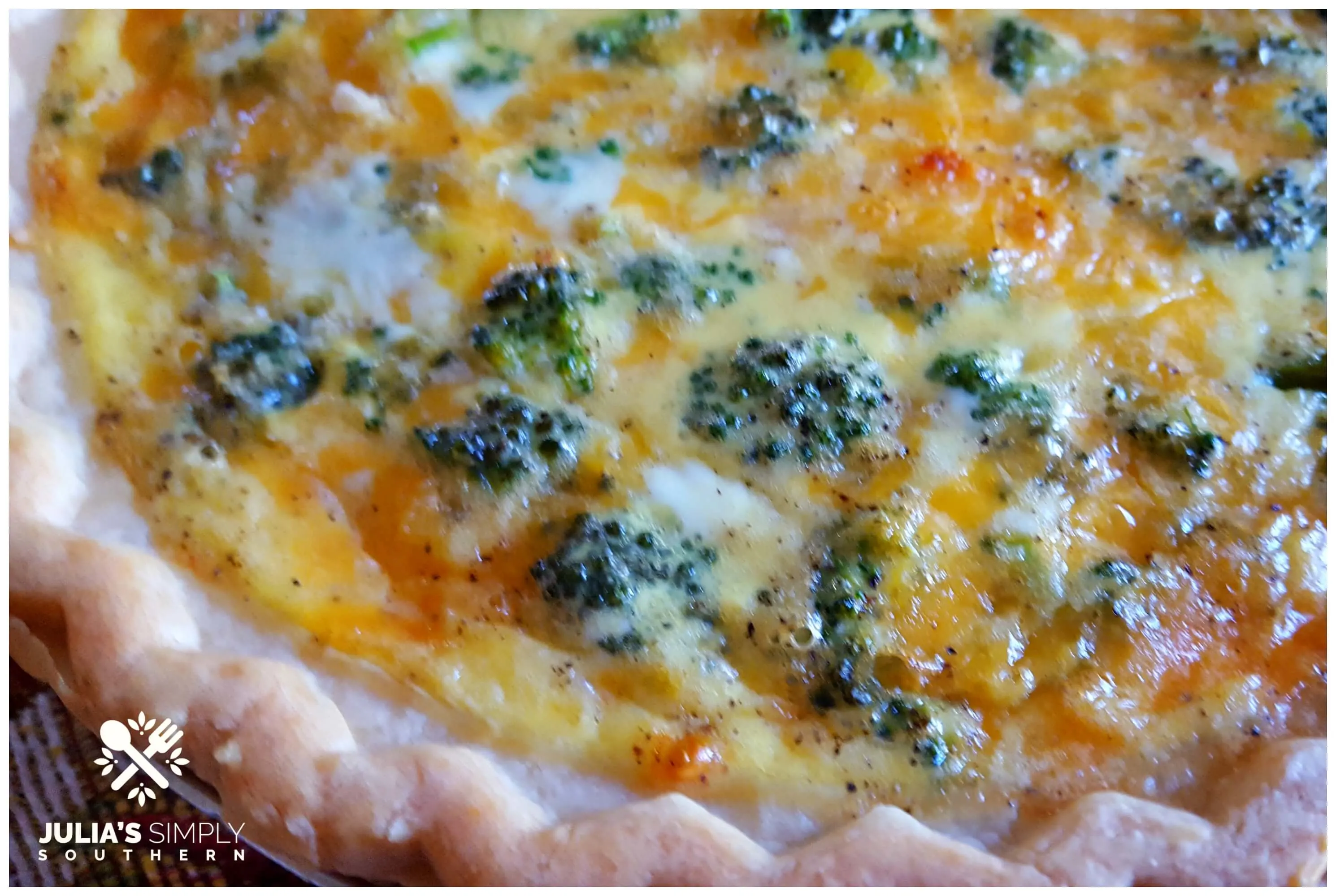 Perfectly baked broccoli and cheese quiche