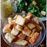 Baked Seasoned Croutons - homemade ways to use up stale bread - Easy Recipe