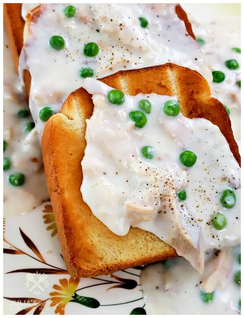 Creamed Tuna Gravy on top of toast 