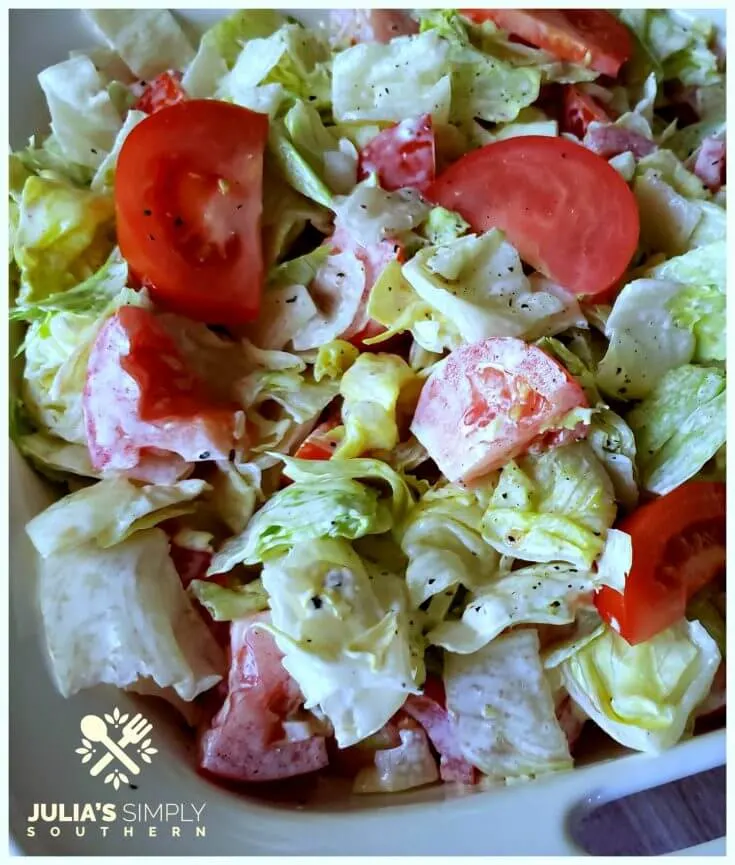 Lettuce And Tomato Salad With Mayo Julias Simply Southern