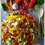 Amazing Dorito taco salad with Catalina dressing is the best taco salad for a crowd