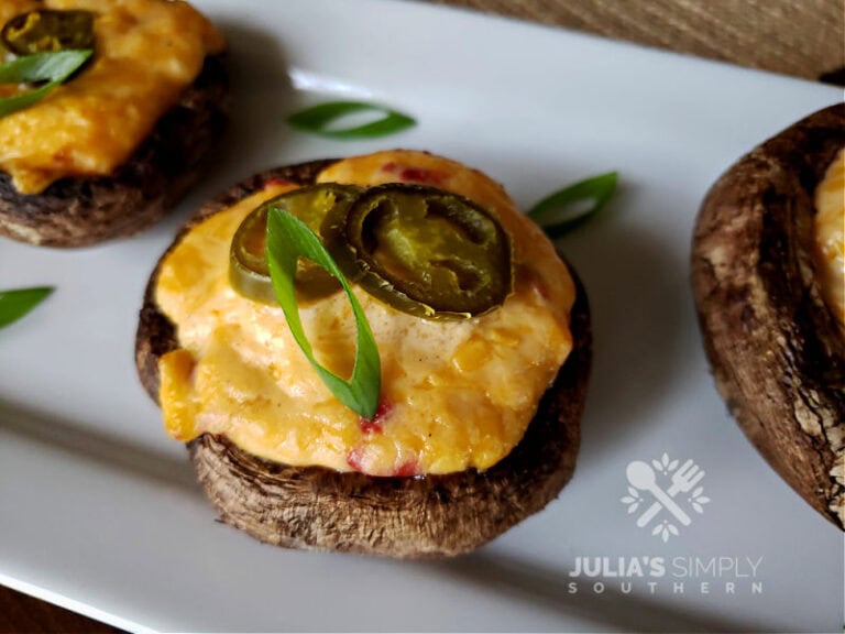 Grilled Pimento Cheese Portobello Mushrooms with Jalapenos