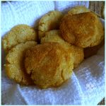 Old fashioned pan fried hot water cornbread - hoe cakes - corn pone