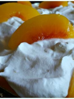 Semi-homemade dessert - Peaches and Cream Poke Cake