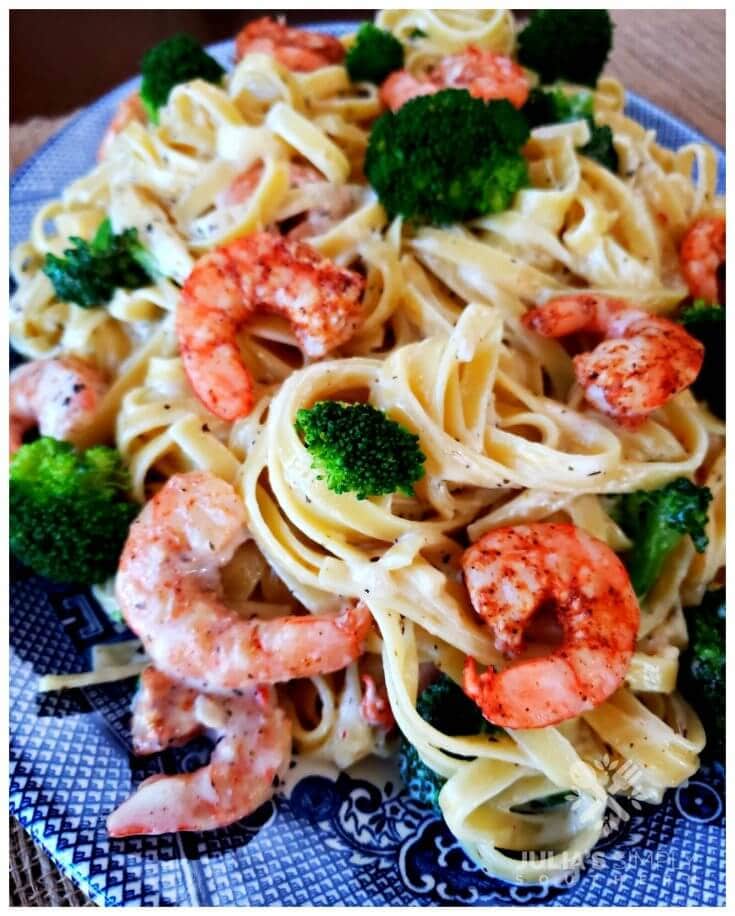 Blackened Shrimp and Broccoli Alfredo Recipe - Julias ...