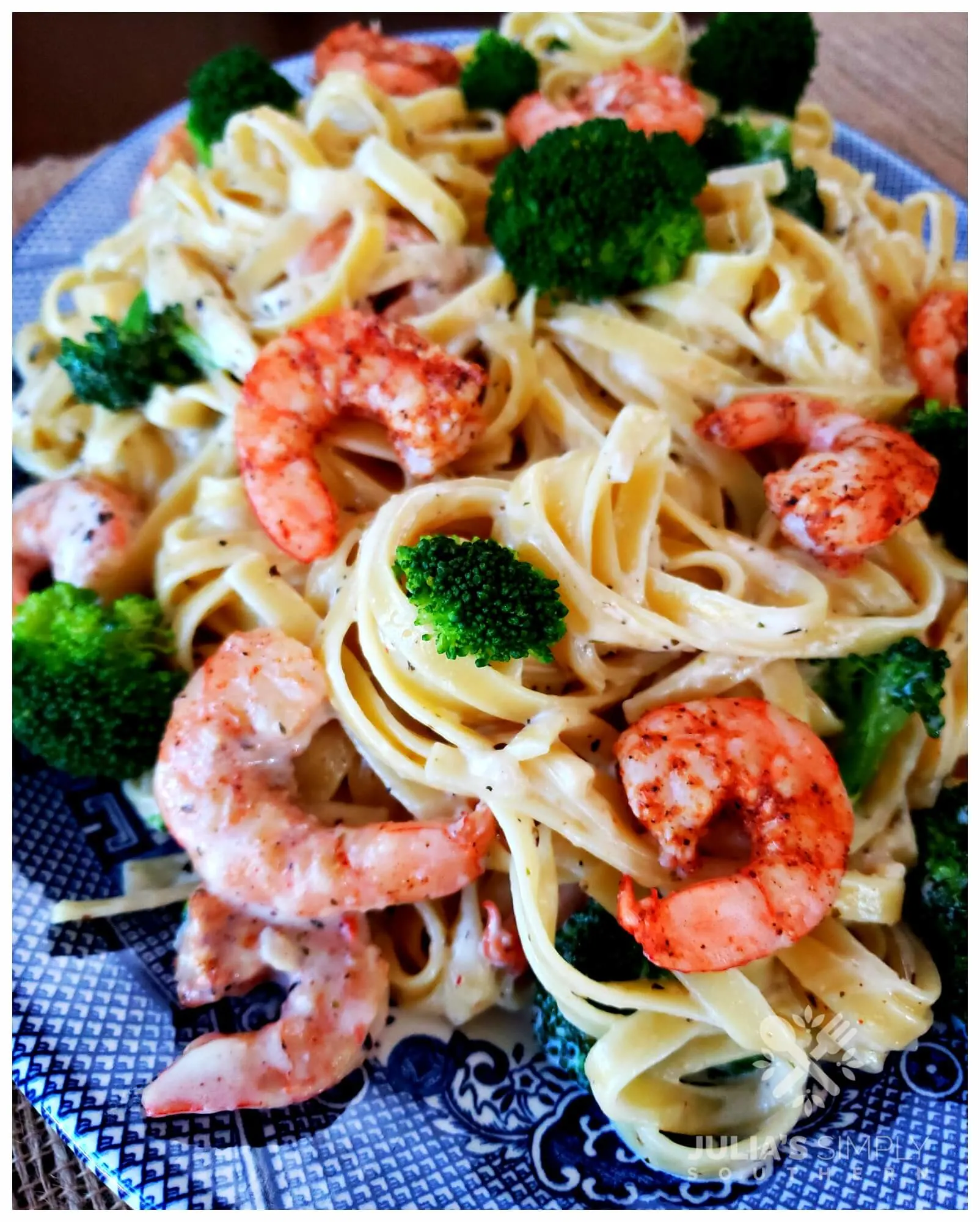 Best ever Blackened Shrimp and Broccoli Alfredo Recipe