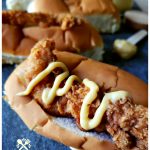 Famous South Carolina Bird Dogs Recipe topped with creamy honey mustard